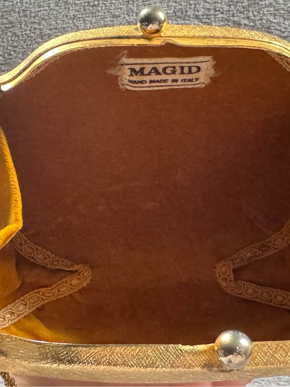 Magid Handmade in Italy Gold Evening Purse - Picture 4 of 8